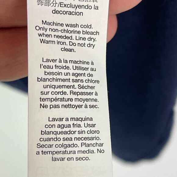 GAP NWT Navy Blue Mixed Media Sleeveless Top, hi/low hem, Small - Picture 9 of 11